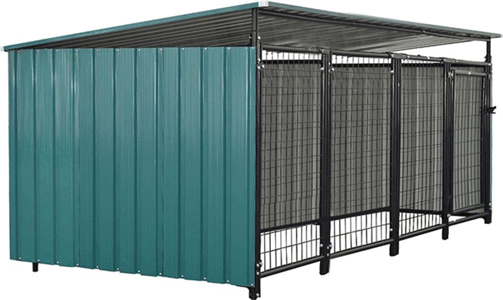 Kondela Hundevoliere Dogny Typ 6 256x125x100 cm - Dunkelgrün / Anthrazit