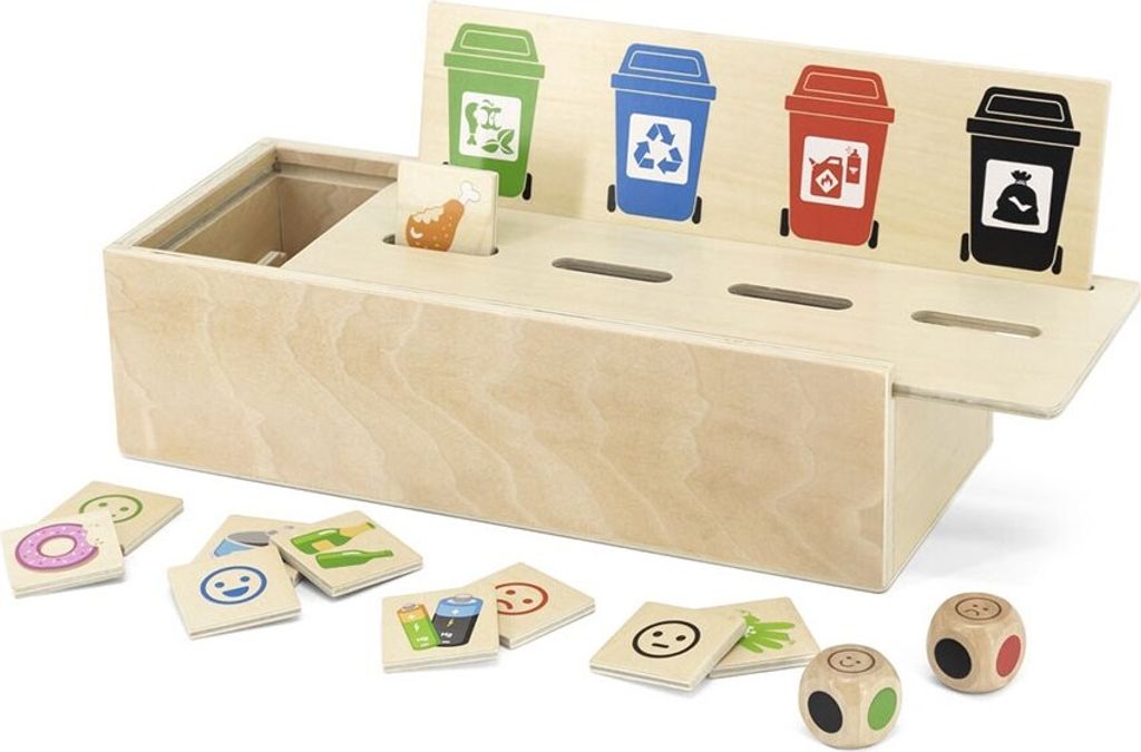 VIGA Jigsaw Lernspiel aus Holz zum Müllsortieren lernen