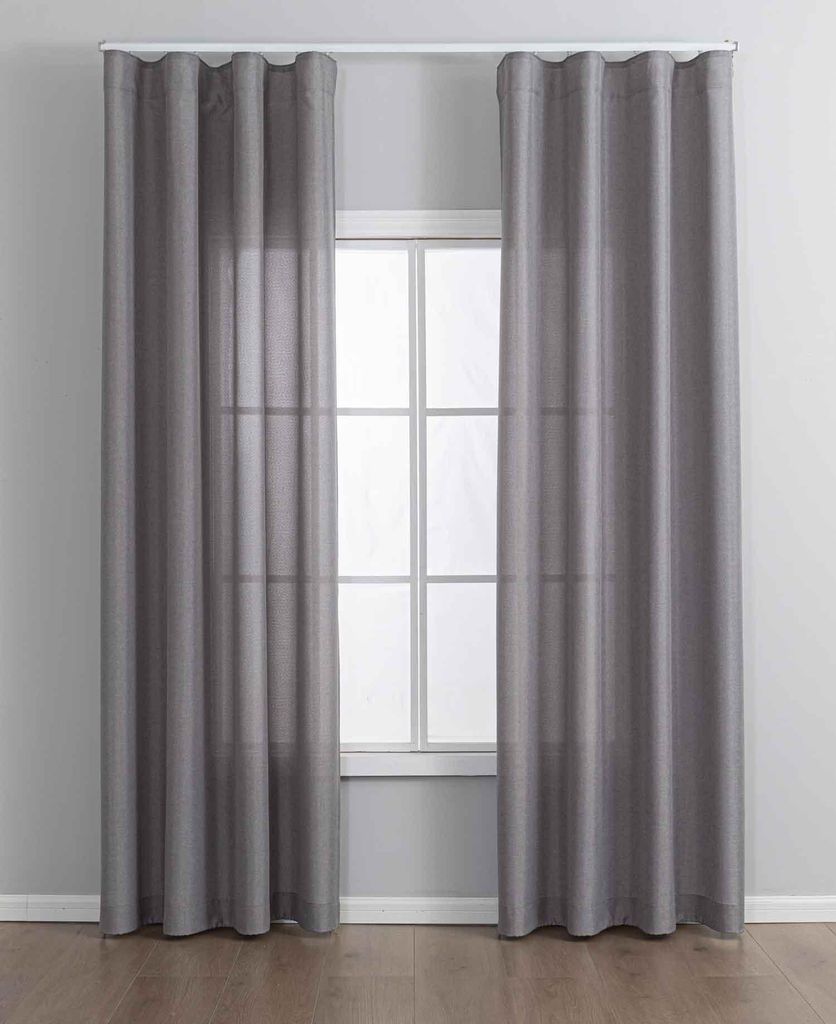 Vorhang Cationic mit Wellenband »Wien« HxB 245x145 cm Grau 1:2 Wellenband Bleibandabschluß Knitterarm Wellenfall 2025110