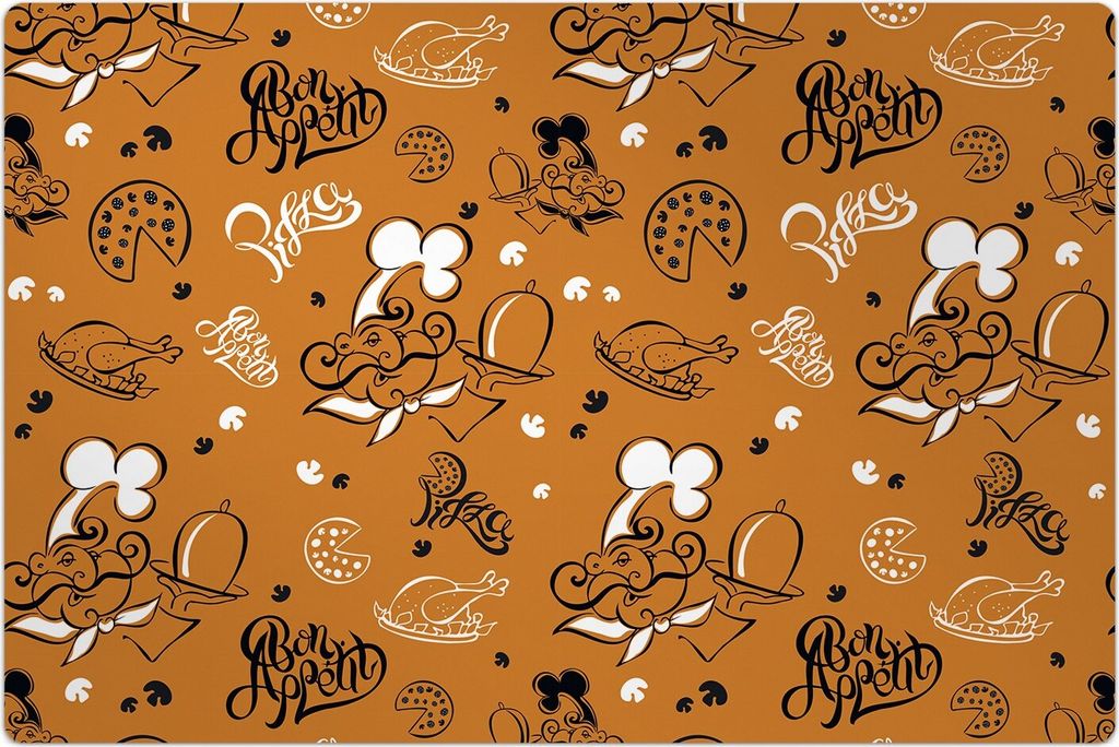 Küchenmatte 100x150 cm Vinylmatte Bodenmatte Dekoration -Bon appetit Pizza.Motive