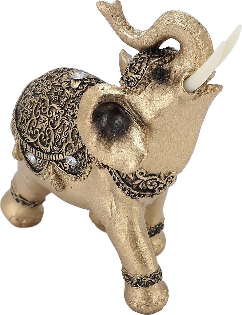 Elefanten-Statue Gold Glück Reichtum Harz Elefanten-Skulptur für TV-Schrank Eingangsbereich Home Decoration L