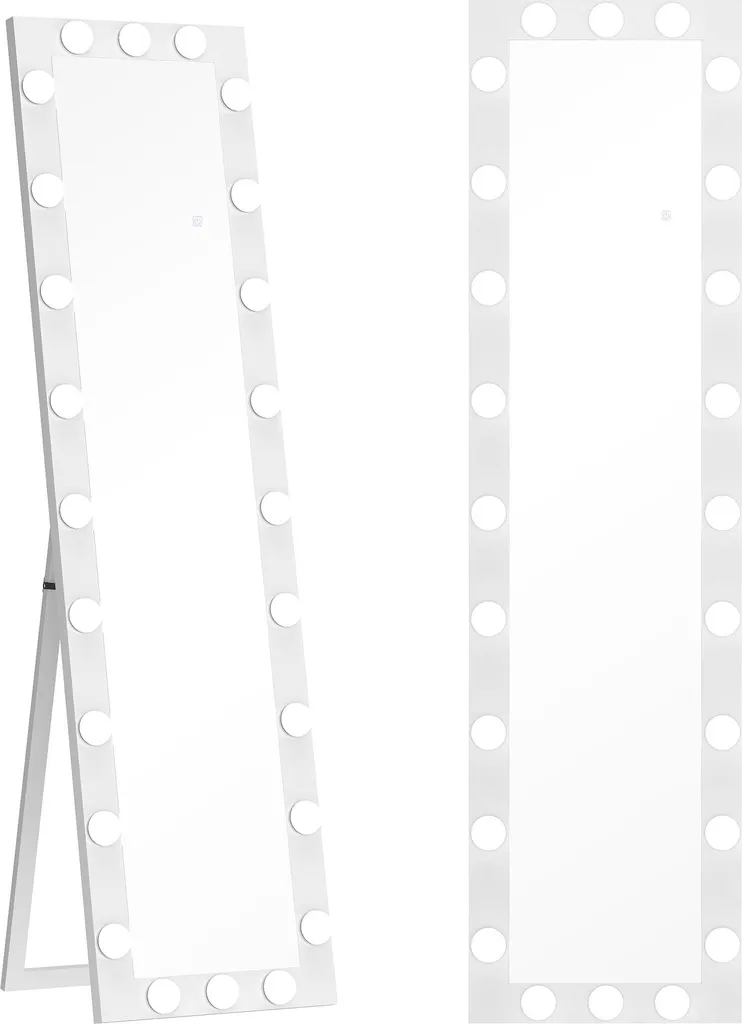 Grand miroir de sol LED 150x40 cm idéal pour se maquiller et s'habiller