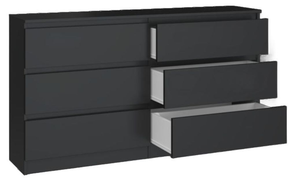 Topeshop M6 140 CZAR 2X3, Czarny, 6 szuf., Płyta wiórowa, Zdjęcie produktu 
