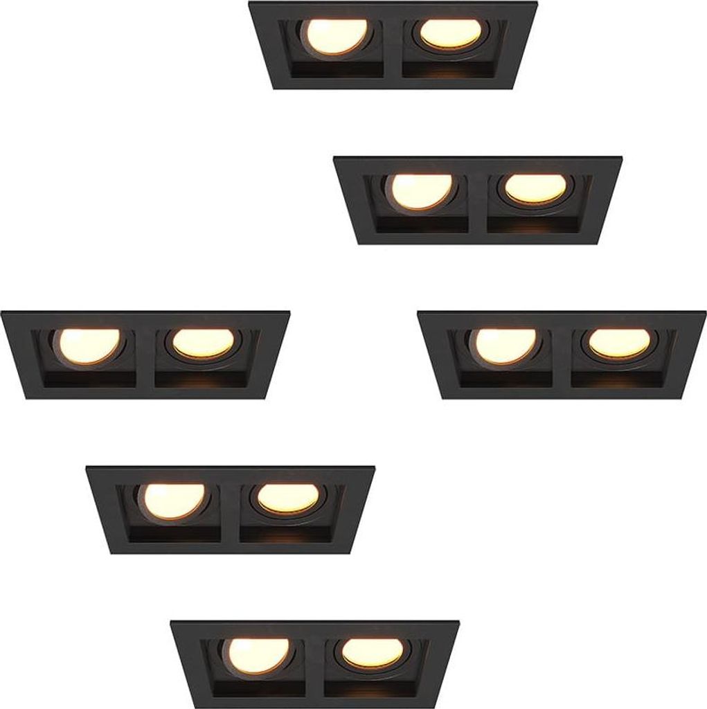 hoftronic LED Einbaustrahler 8W GU10 2700K Schwarz IP20 schwenkbar