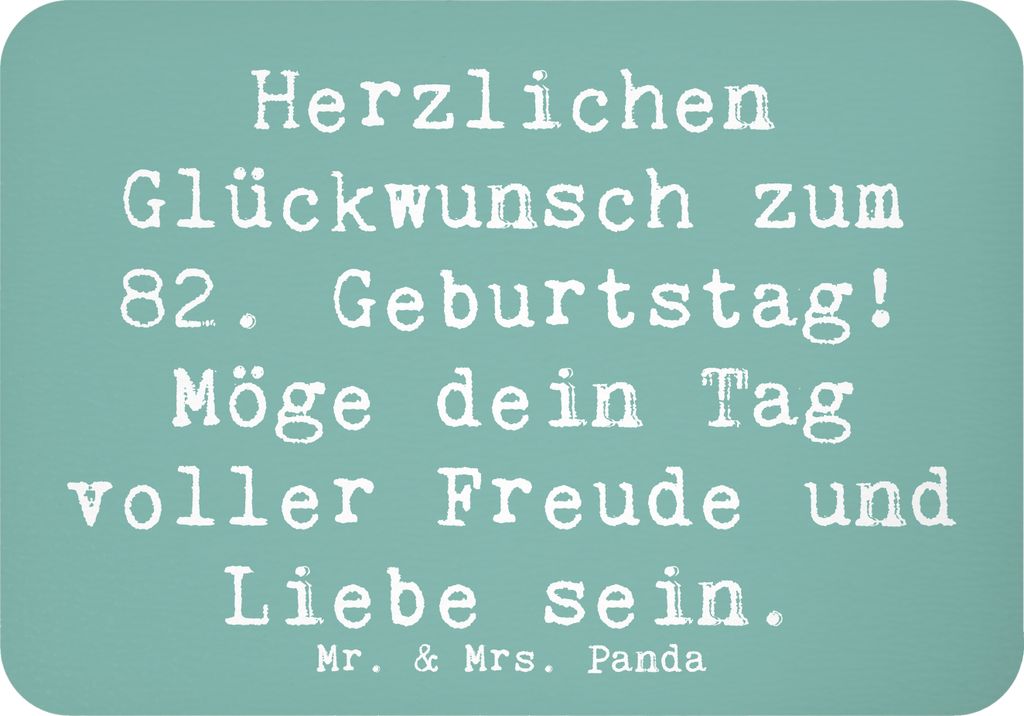 Mr. & Mrs. Panda magnet Spruch 82. Geburtstag - Meeresbrise - Geschenk, herzlicher Geburtstagsgruß, Notizhalter, Kühlschrankmagnet, whiteboardmag...