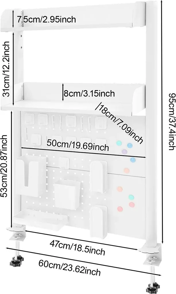 Fini le bureau encombré grâce à l'étagère à pince et son pegboard