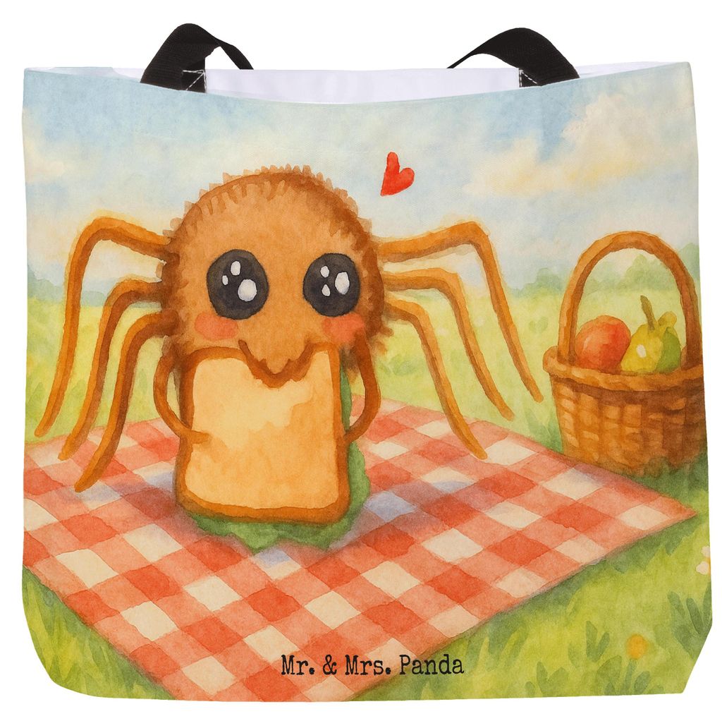 Mr. & Mrs. Panda Schultasche Spinne Agathe Sandwich Design - Weiß - Geschenk, Tote Bag, Hunger, Tasche, Hungrig, Laptoptasche, Glück, Lebensfreud...