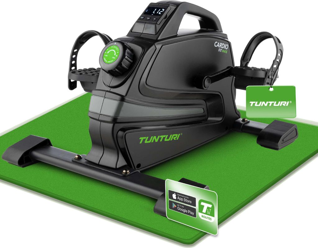 Tunturi Cardio Fit M45 Pedaltrainer - Sitzfahrrad - Heimtrainer - Herausnehmbarer Bluetooth-Monitor - Minibike 8 Widerstände - Magnetisch gebremst...