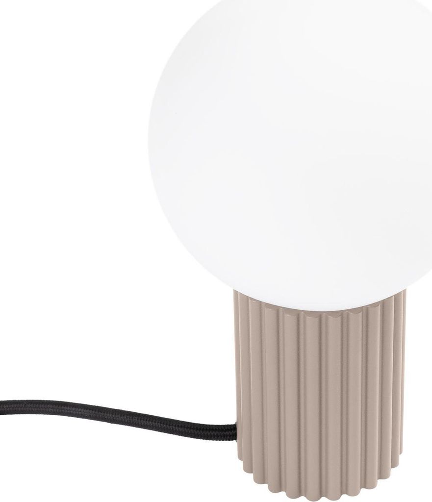 Nachttischlampe Aluminium Glas Ø 12 cm 19 cm IP20 Taupe Weiß G9 Kugel Schirm Modern Tischleuchte