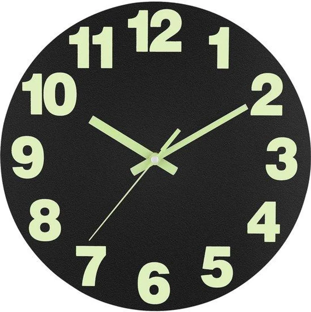 Horloge murale silencieuse pour chambre, bois noir 30cm sans tic-tac