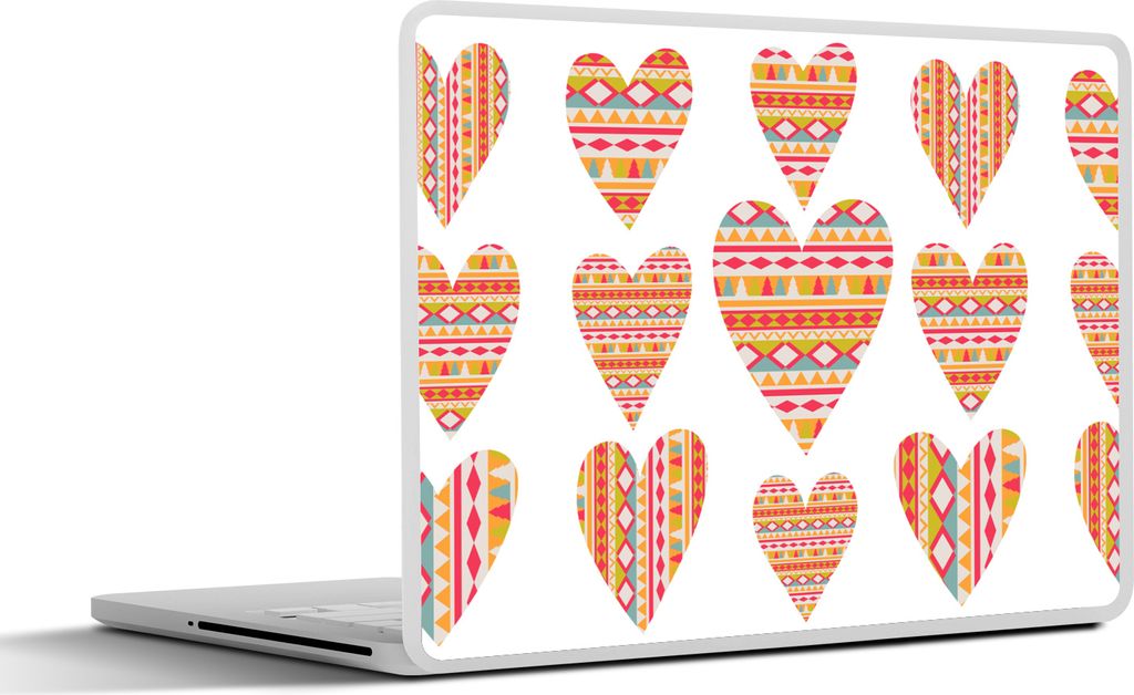 MuchoWow Laptop Aufkleber Sticker Cover Herz - Südamerika - Muster 32.5x23.5 cm - Sticker für Laptop - Selbstklebend