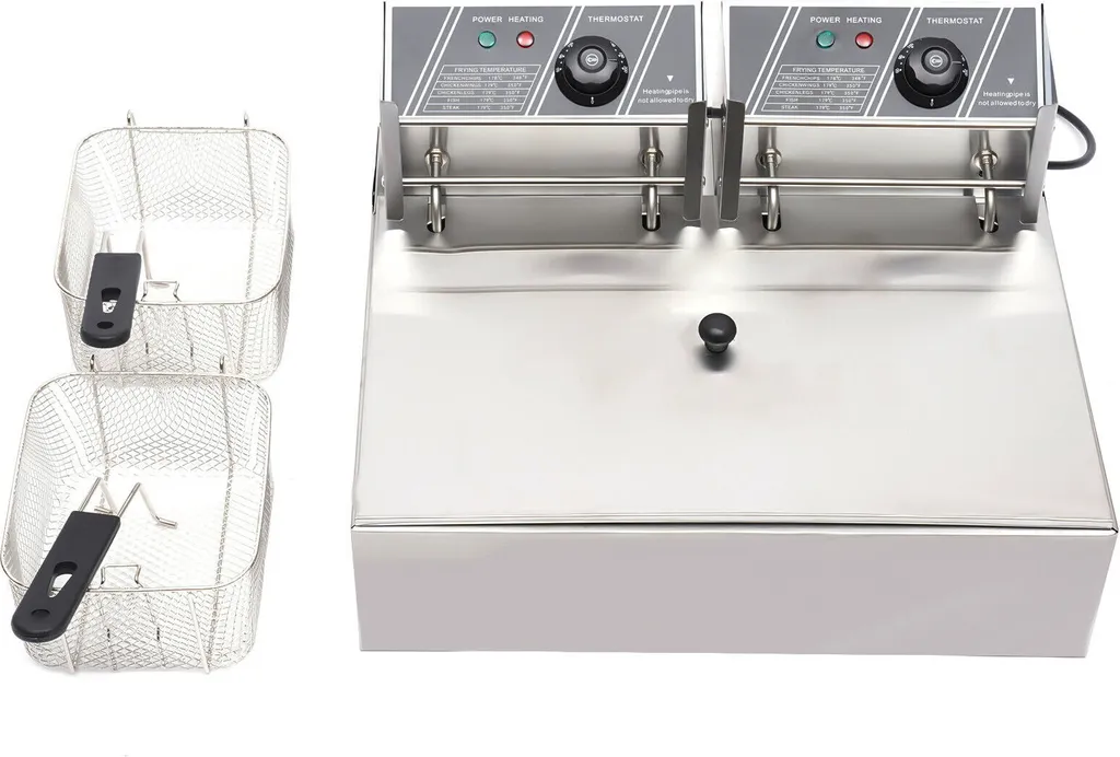 Friteuse professionnelle inox 12 litres double bac pour restauration
