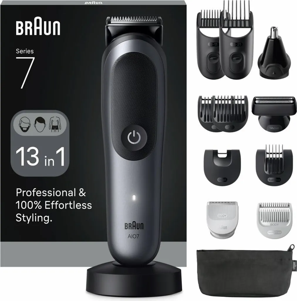 Tondeuse multifonction Braun AIO7560 pour barbe corps et cheveux