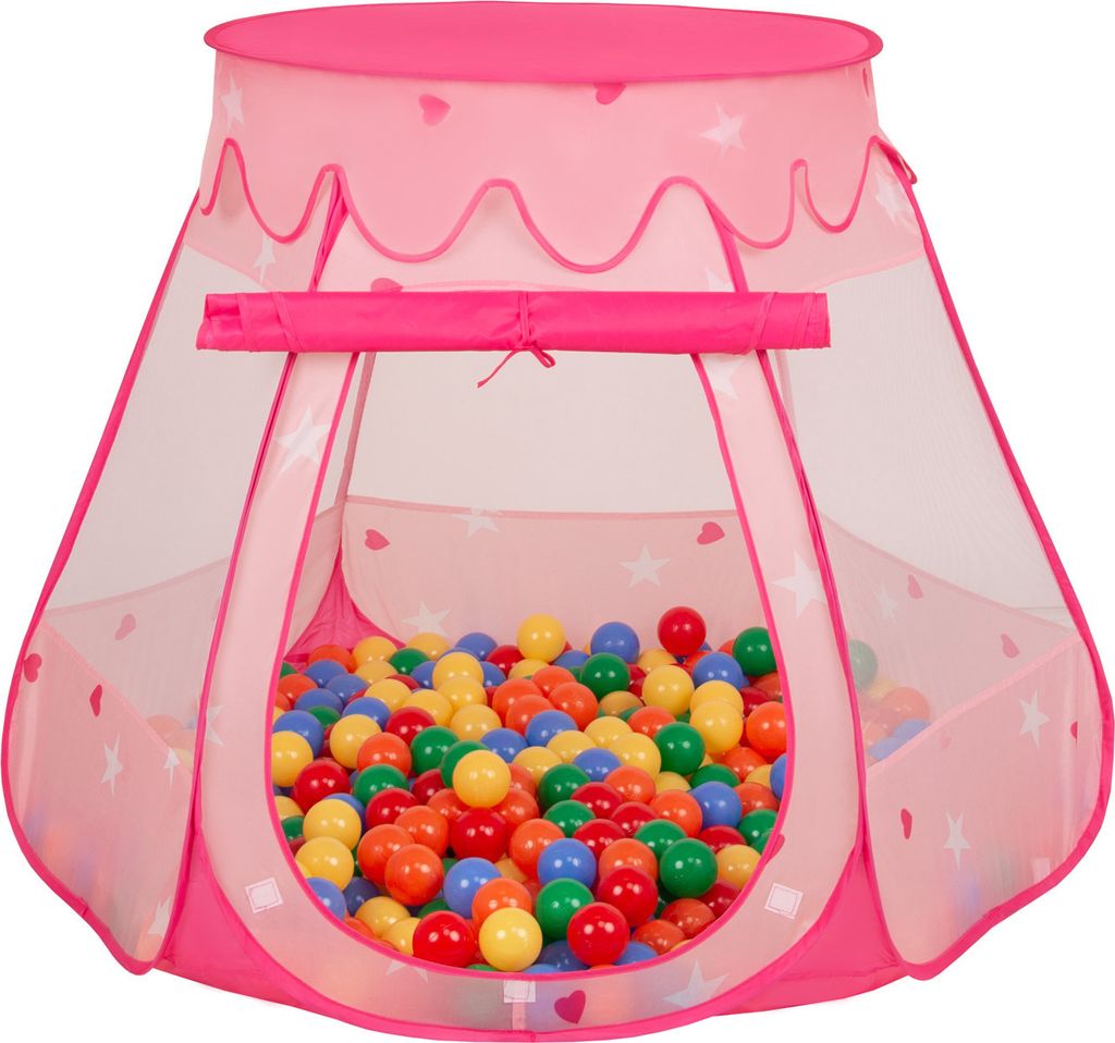Selonis Spielzelt 105x90cm 600 Bälle ∅6cm Zelt Mit Bunten Bällen Für Babys Und Kinder