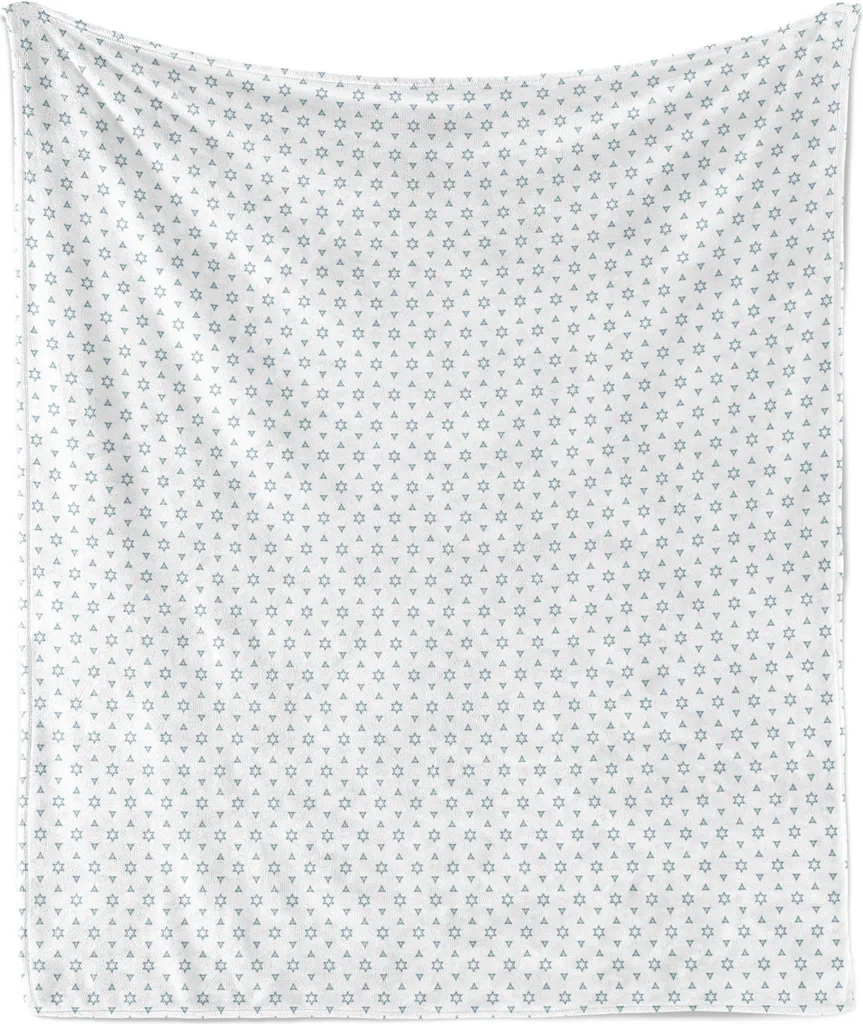 Coperta Morbida ABAKUHAUS Bianco-Azzurro 175x230 cm per il tuo Relax