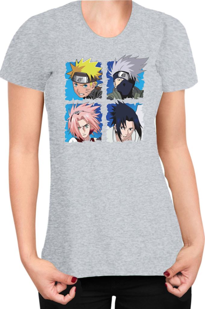 Damen T-Shirt Naruto Team 7 03, Lady S / Grau