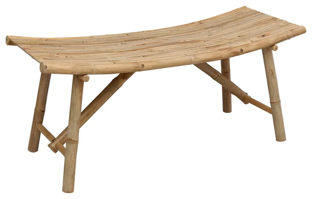 Banc de jardin pour balcon et terrasse en bambou - Format compact 110cm