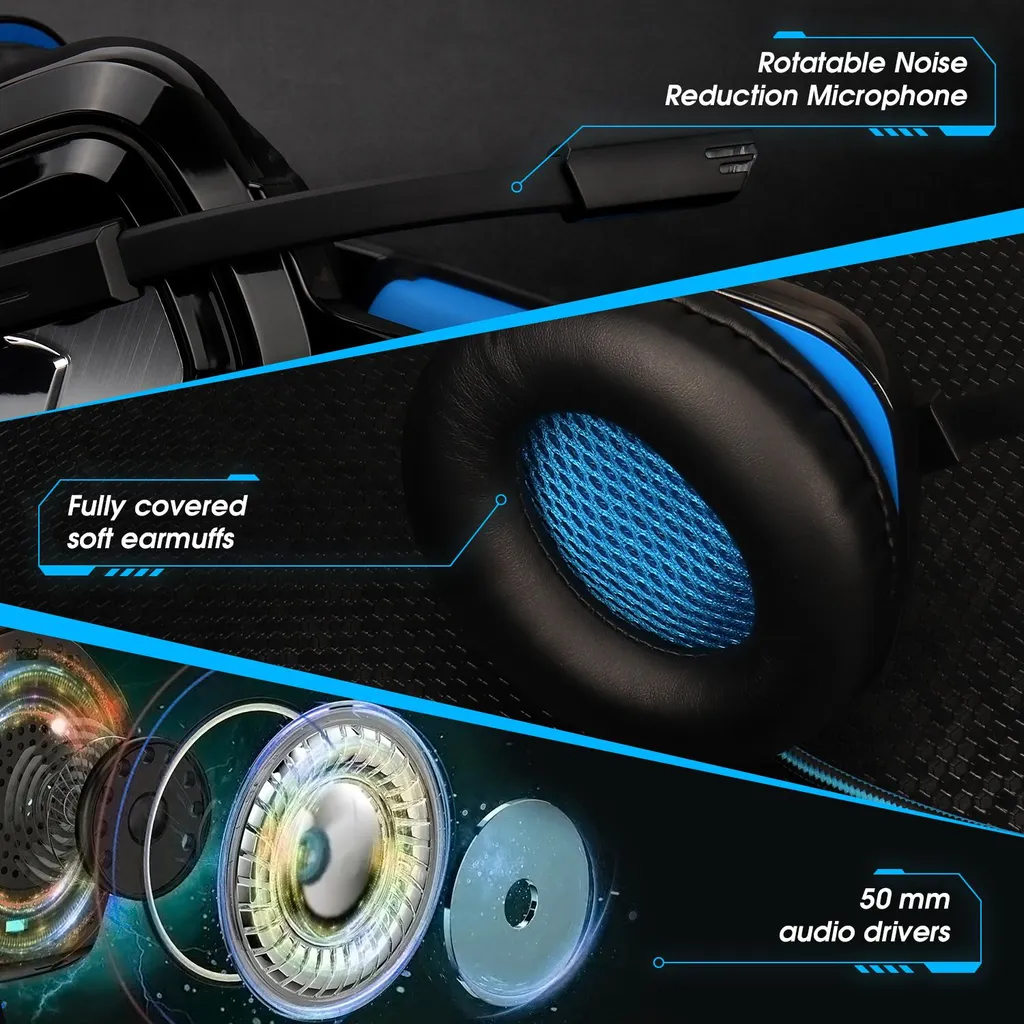 Casque de Jeu USB pour PS5 et PC idéal pour le Streaming et Multijoueur