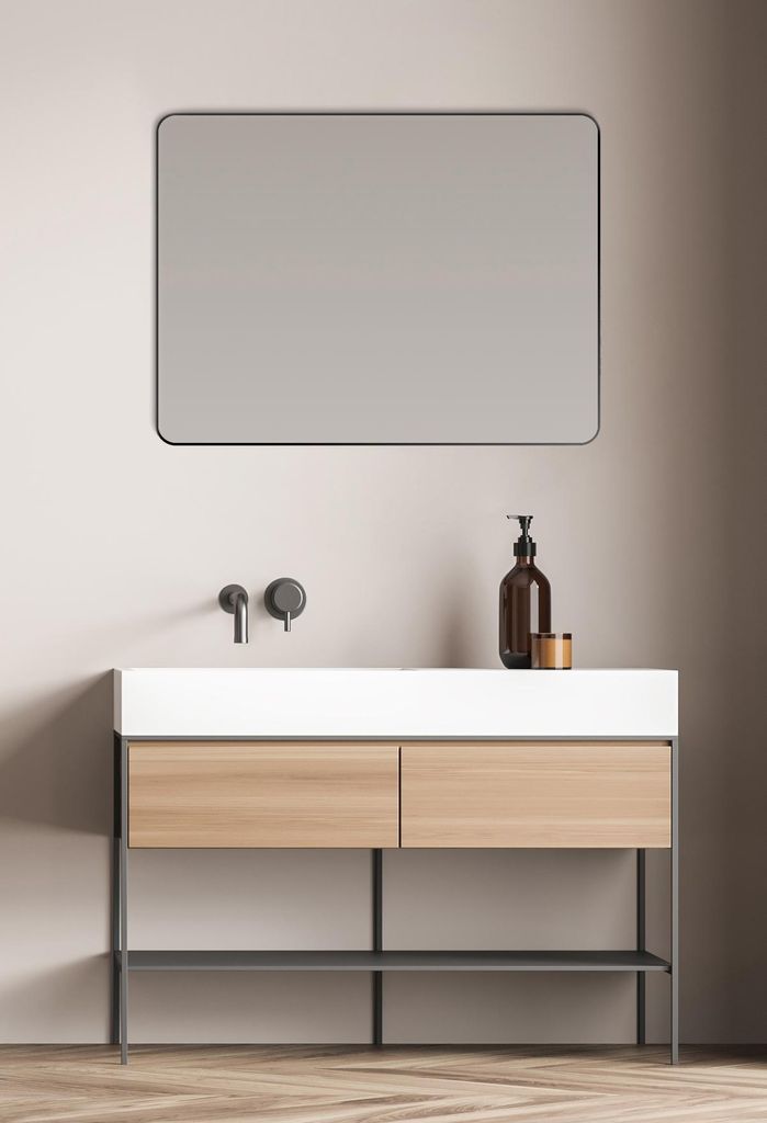 Miroir mural Picasso, cadre aluminium, noir, 60 x 80 cm Image du produit 