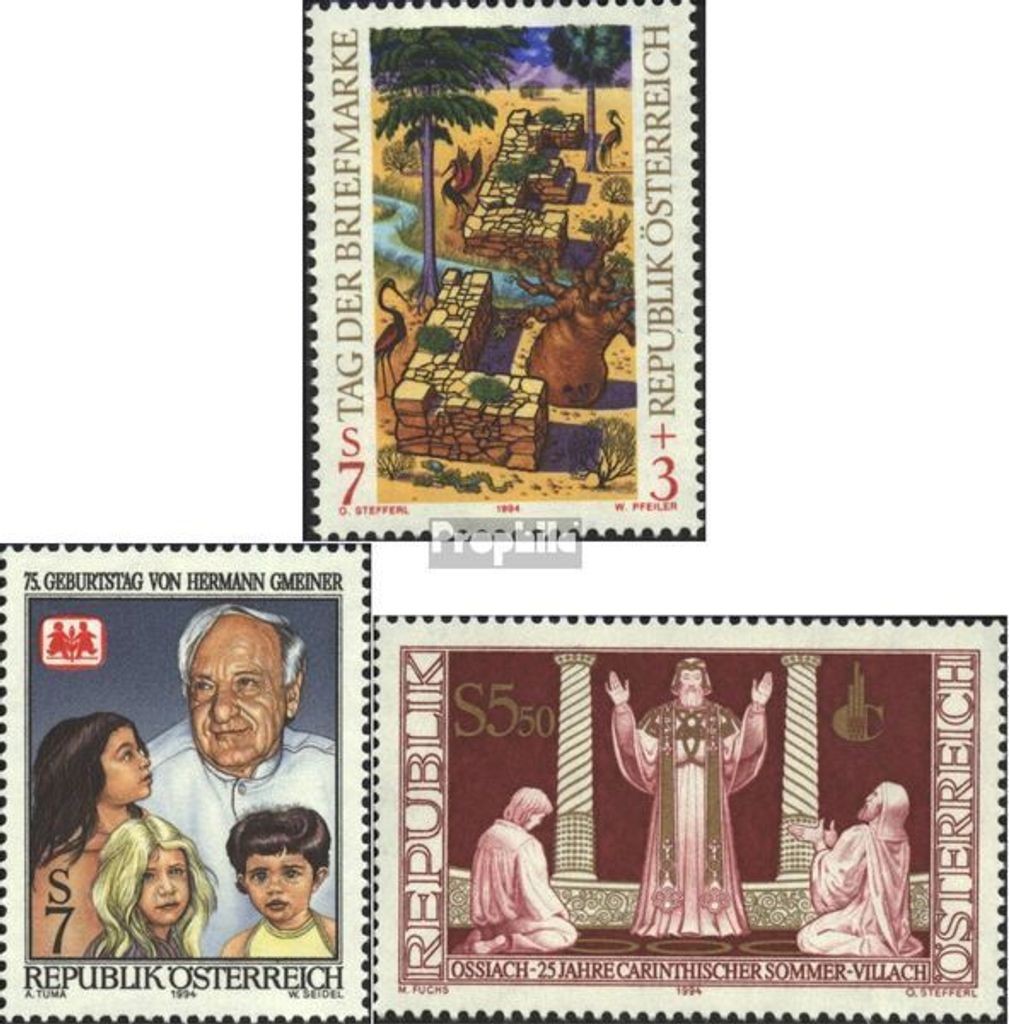 Briefmarken Österreich 1994 Mi 2127,2128,2129 (kompl.Ausg.) postfrisch Tag d. Briefmarke