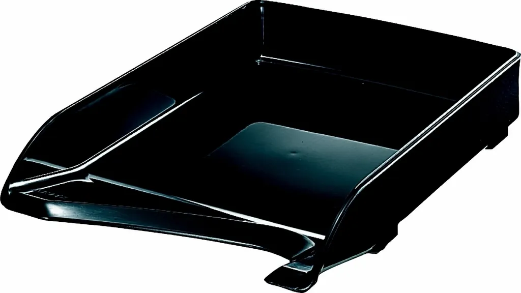 Bac à courrier A4 superposable noir pour bureau - Pack de 4 pièces