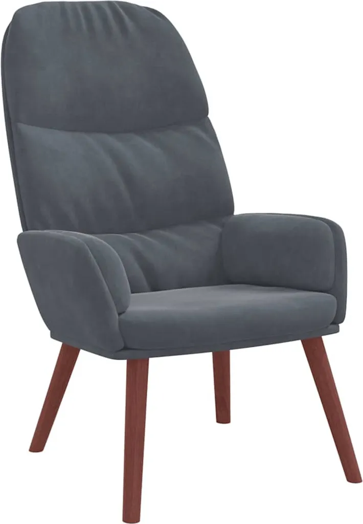 Poltrona Recliner Velluto Grigio Scuro - Postazione Relax e Laptop