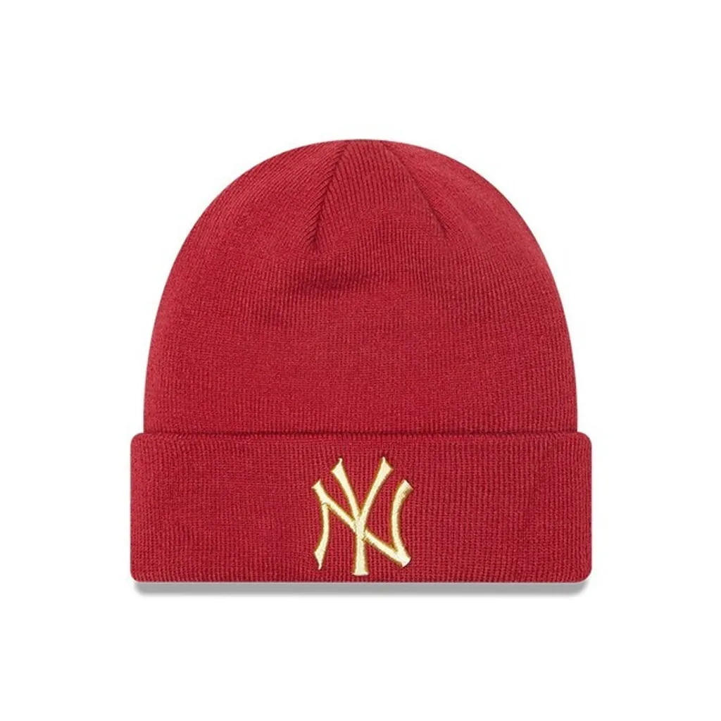 New Era Berretto Invernale NY Yankees Rosso - Cuff Knit Metallic Logo
