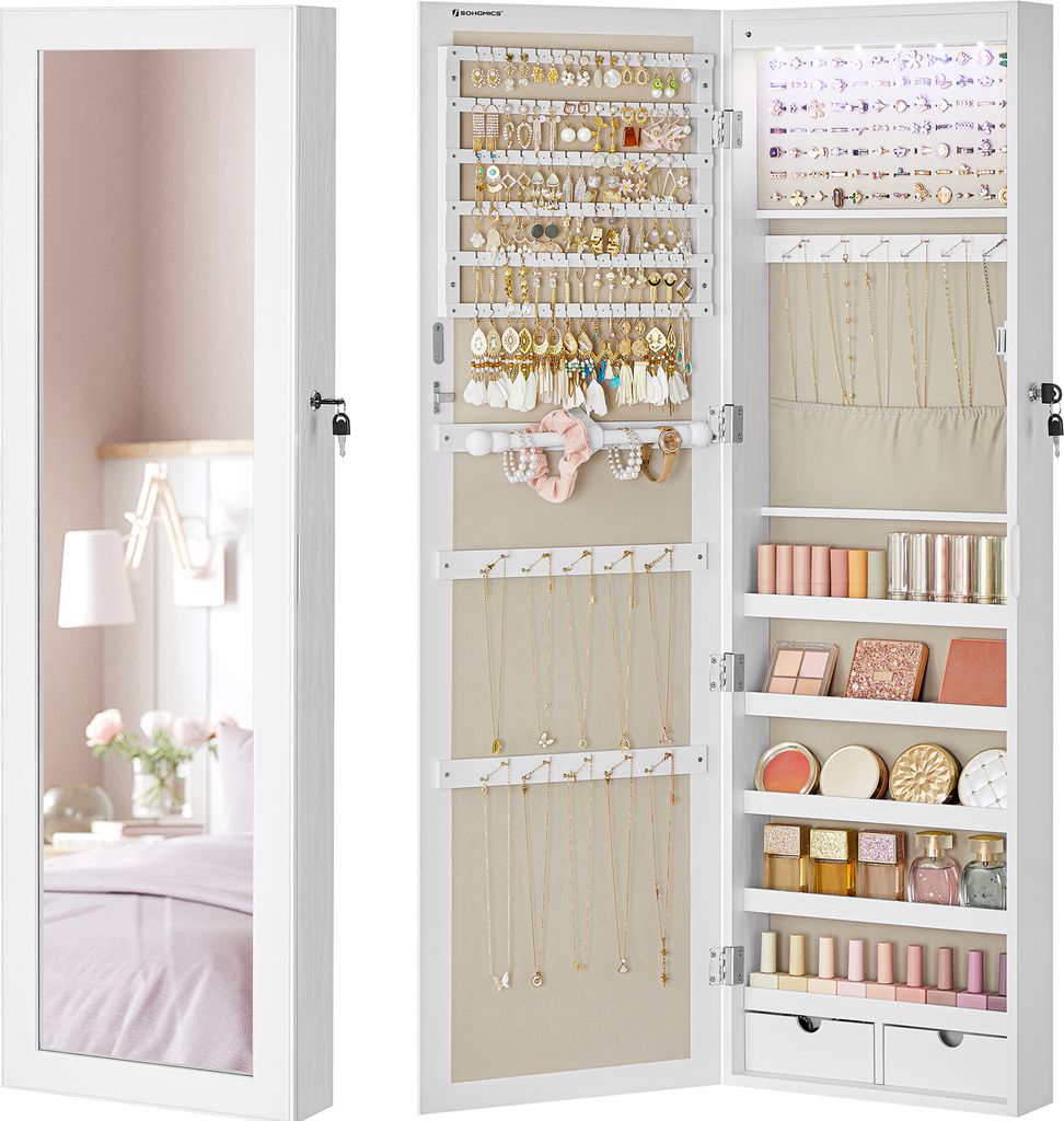 SONGMICS Schmuckschrank hängend, Wandspiegel, 6 Produktbild 3