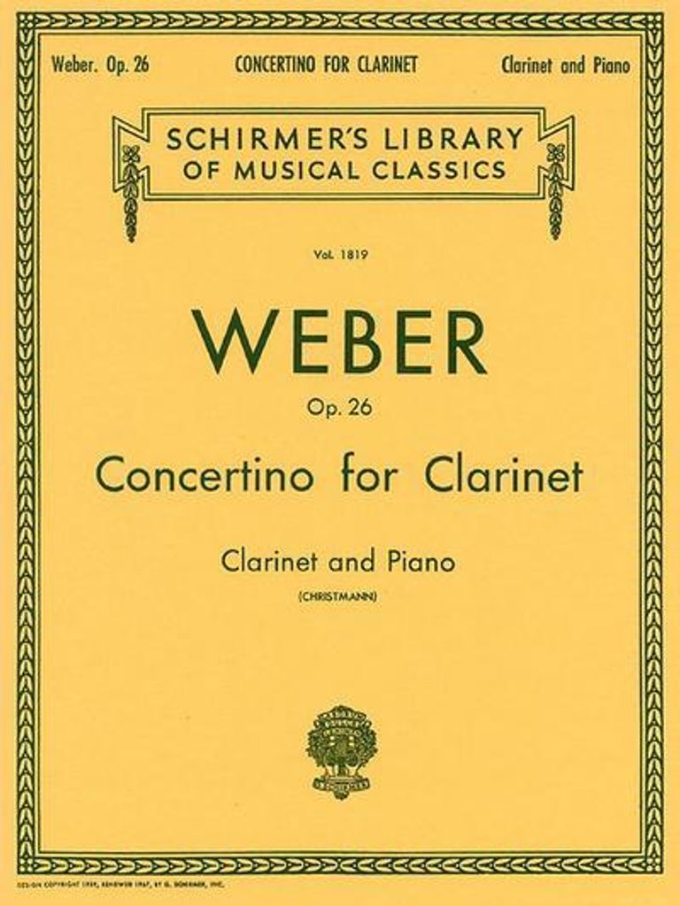 Concertino for Clarinet and Orchestra op.26for clarinet and piano