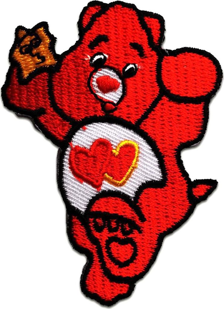 Glücksbärchen Bär Tanzt Kinder - Aufnäher, Bügelbild, Aufbügler, Applikationen, Patches, Flicken, Zum Aufbügeln, Größe: 7,4 x 5,5 cm