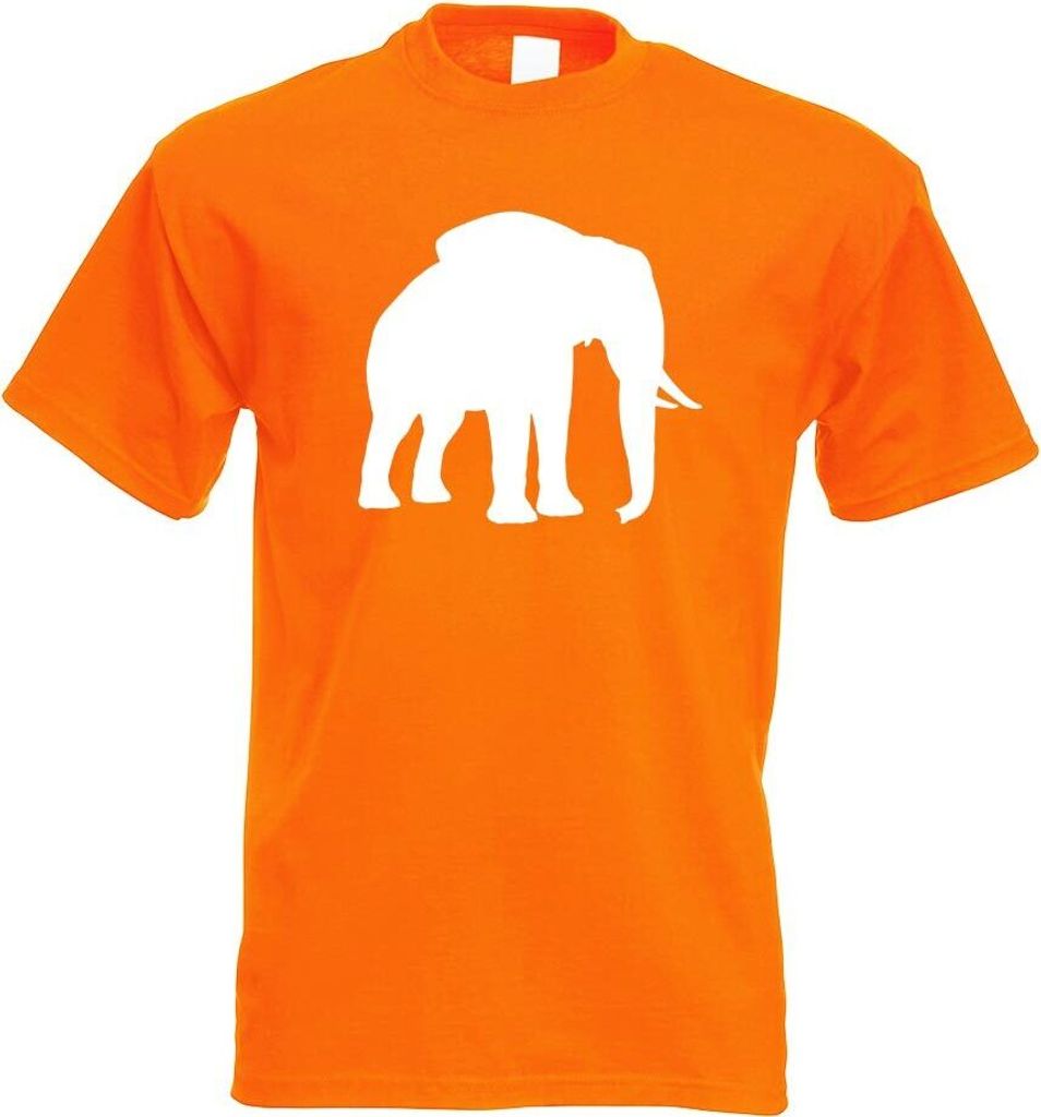 Kiwistar - T-Shirt - orange - Elefant Motiv 6 - Rüsseltiere Herren Funshirt Bedruckt Design Sprüche Spruch Motive - mit Motiv Bedruckt - Funshirt...