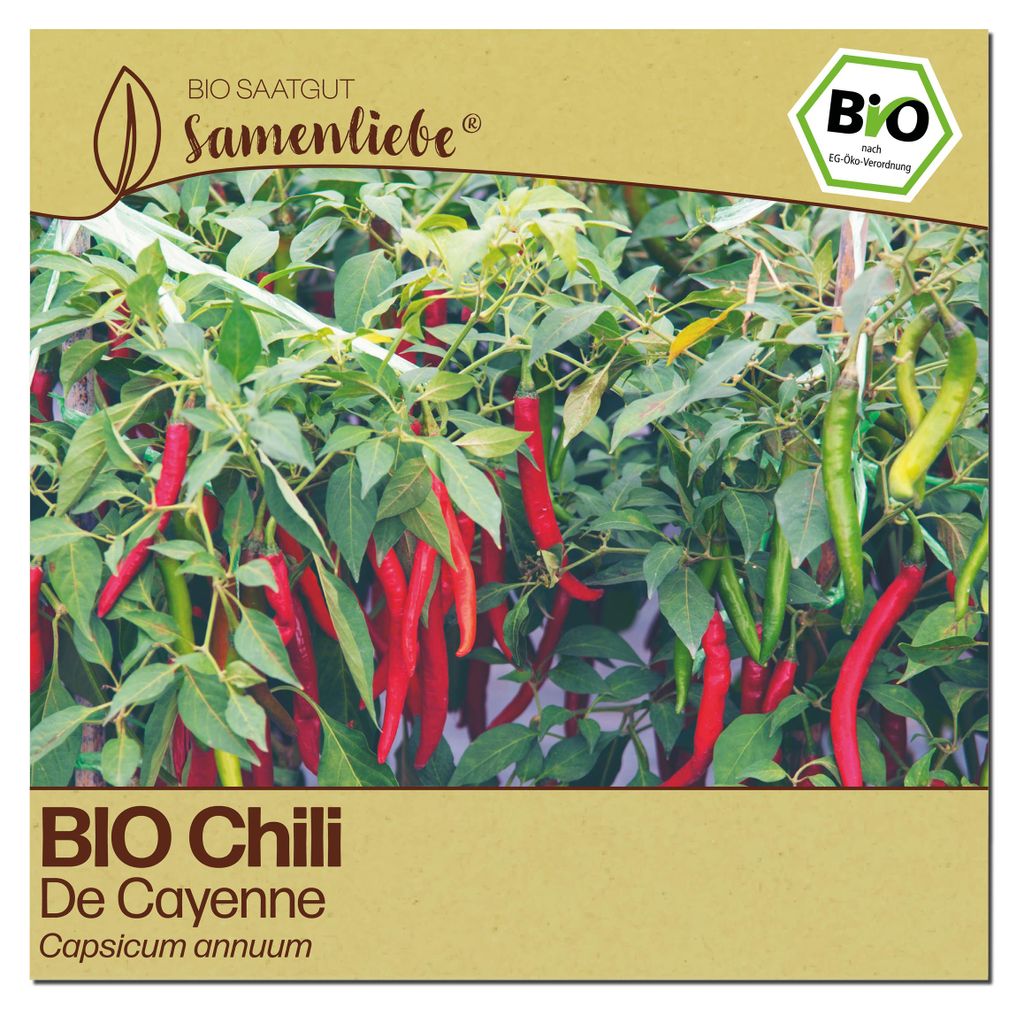 Samenliebe  Chili Samen | De Cayenne - rot & sehr scharf - Produktbild 