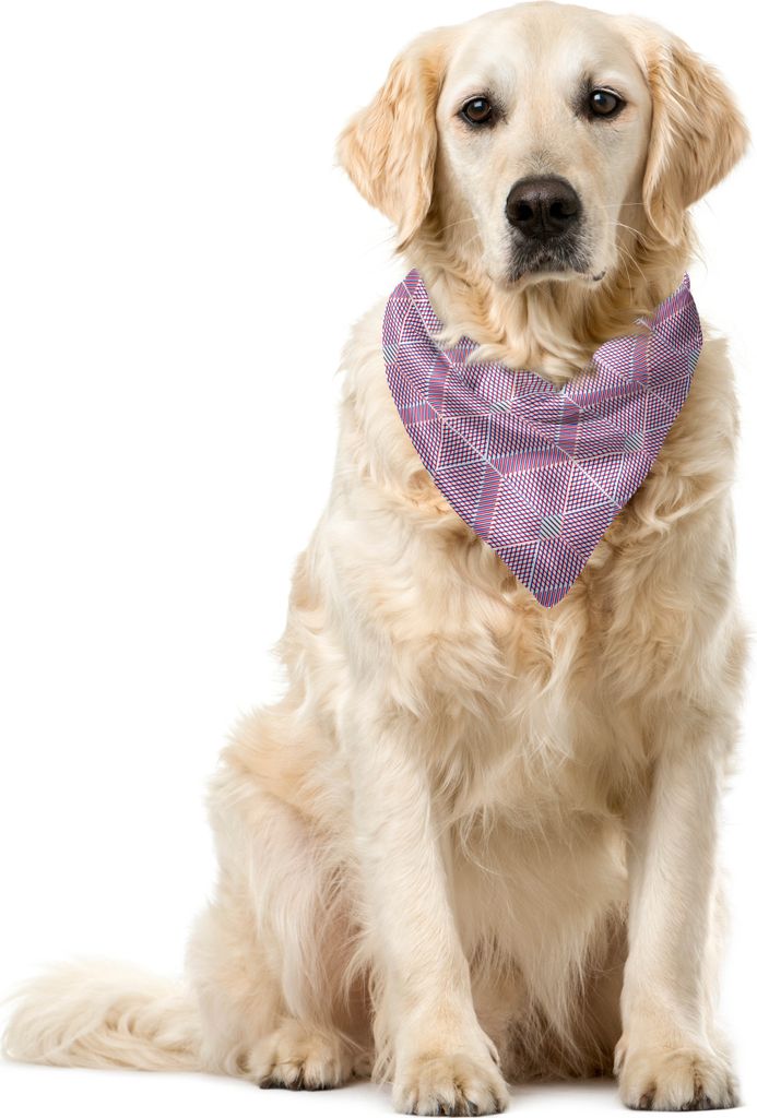 ABAKUHAUS Geometrisch Haustier Bandana, Wiederholen von diagonalen Linien, 40x40 cm, Blau Weiß Vermilion