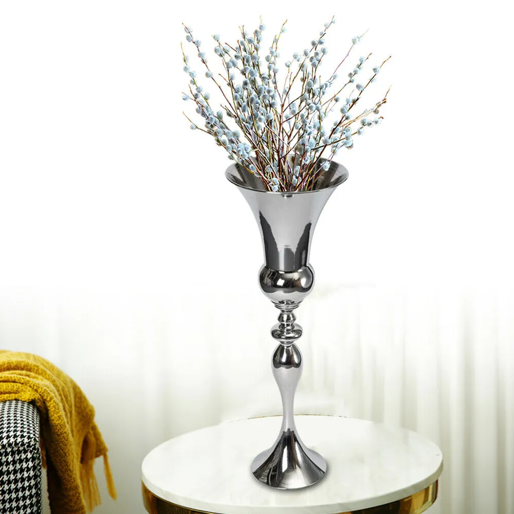 Décoration de mariage : Vase de fleurs argenté 74cm pour réception - 10