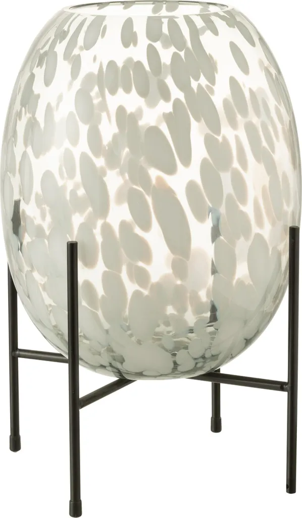 Vase de Sol J-Line Gris et Blanc - Décoration Intérieure pour Grands Salons