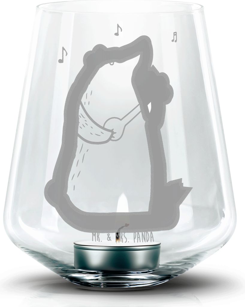 Mr. & Mrs. Panda gravur glas Bär Lied - Transparent - Geschenk, Liebe, Frau, Freundin, Kerzenhalter, Herz, Valentinstag, Windlicht, Teddy, Teelich...