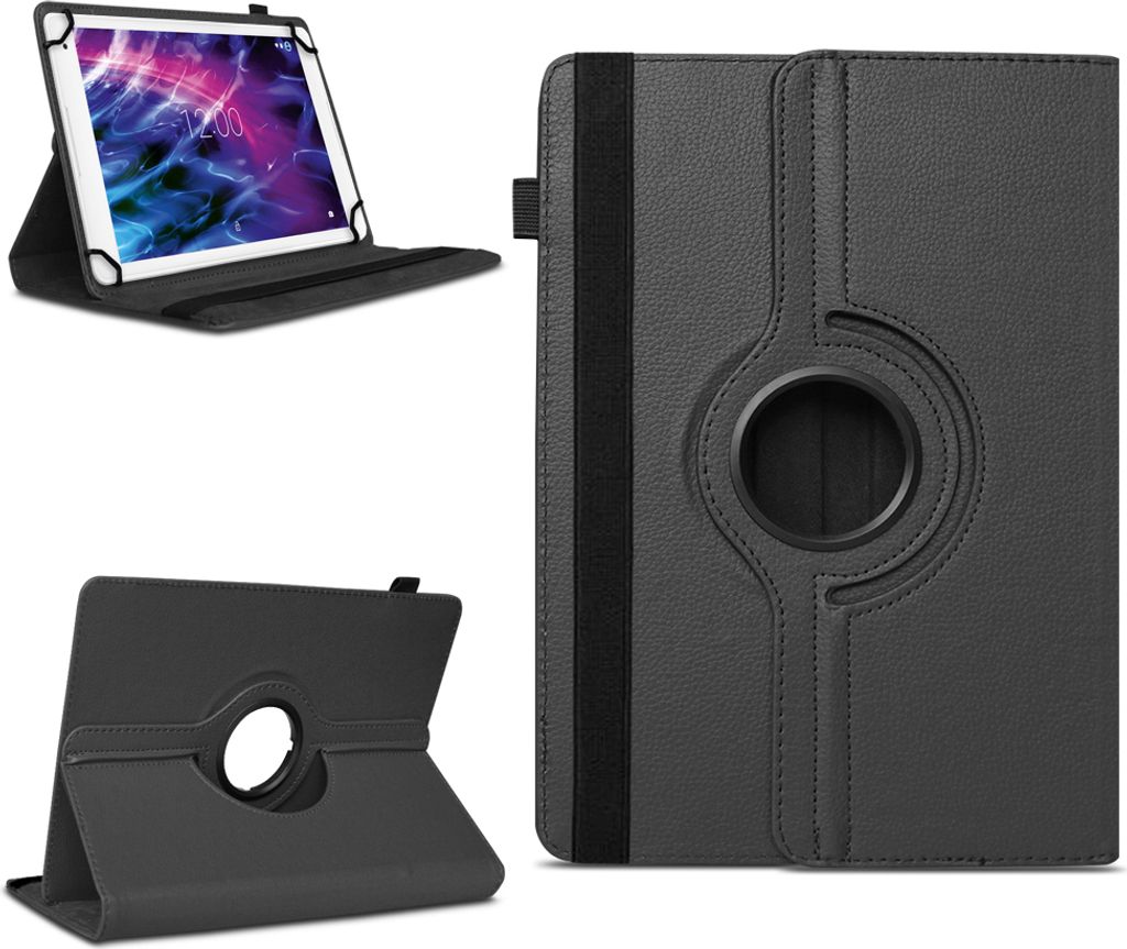 Medion Lifetab P10610 Tablet Tasche Hülle Schwarz Schutzhülle Cover 360° Drehbar