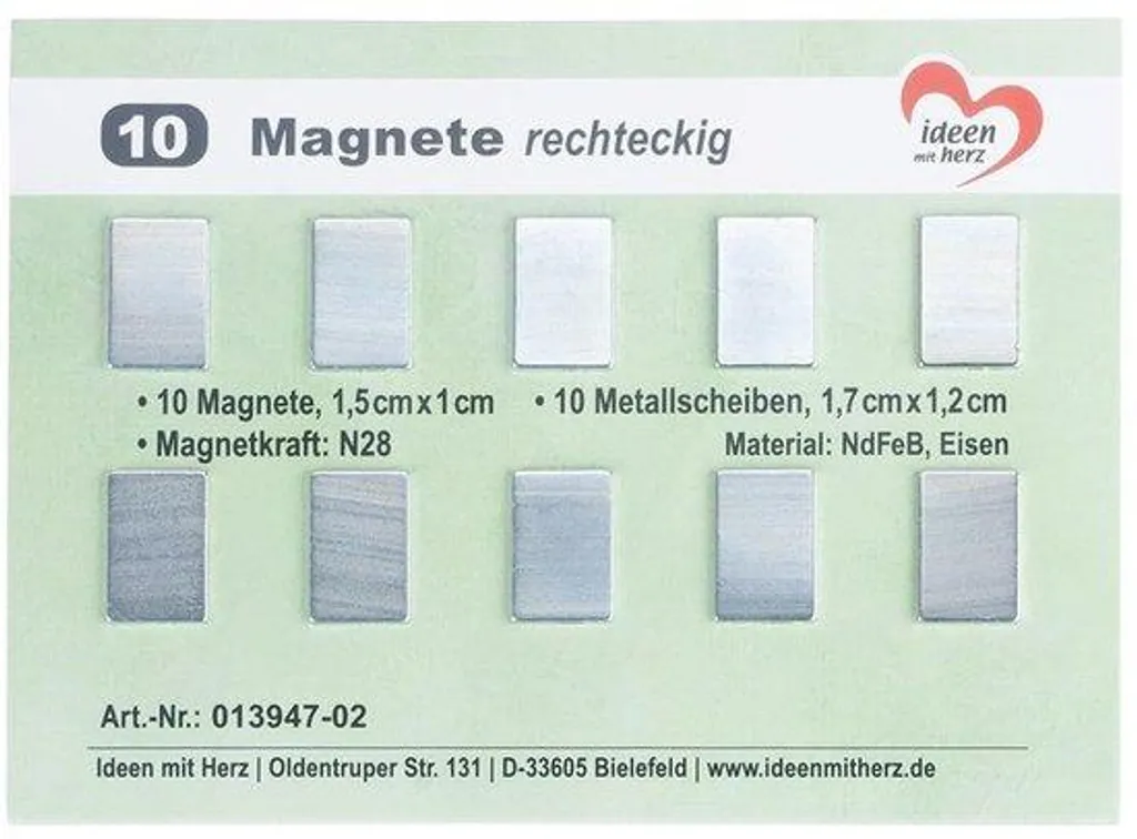 Rectangles magnétiques pour loisirs créatifs et DIY métal 1,5 cm