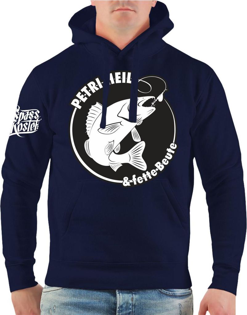 Herren Kapuzenpullover Angler Sprüche Fette Beute
