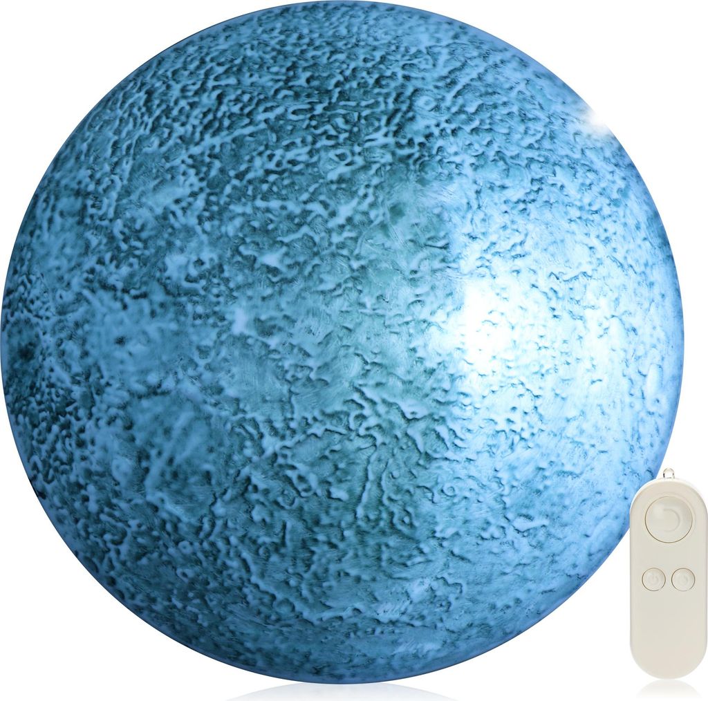 com-four 3D Mondlicht mit 12 wechselnden Mondphasen - romantisches Nachtlicht mit Fernbedienung - Einschlafhilfe für Kinder mit Lichtsensor und ...
