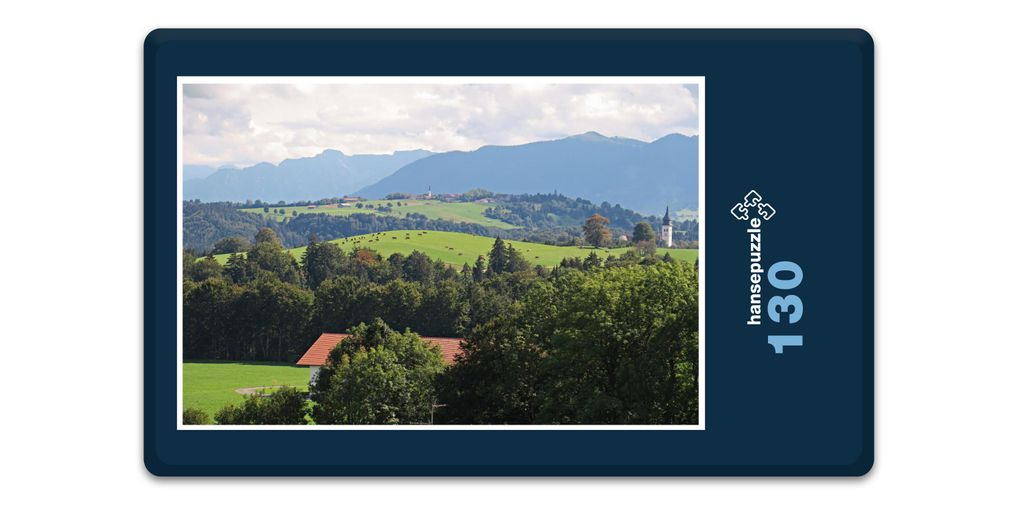 hansepuzzle 17459 - Bayerisches Bergland Puzzle, 130 Teile, Natur, 28,7 x 20,0cm mit hochwertiger Aufbewahrung, Kartonbox & Beutel