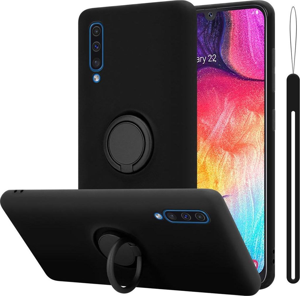 Cadorabo Hülle für Samsung Galaxy A50 4G / A50s / A30s Schutz Hülle in Schwarz Handyhülle TPU Etui Case Cover