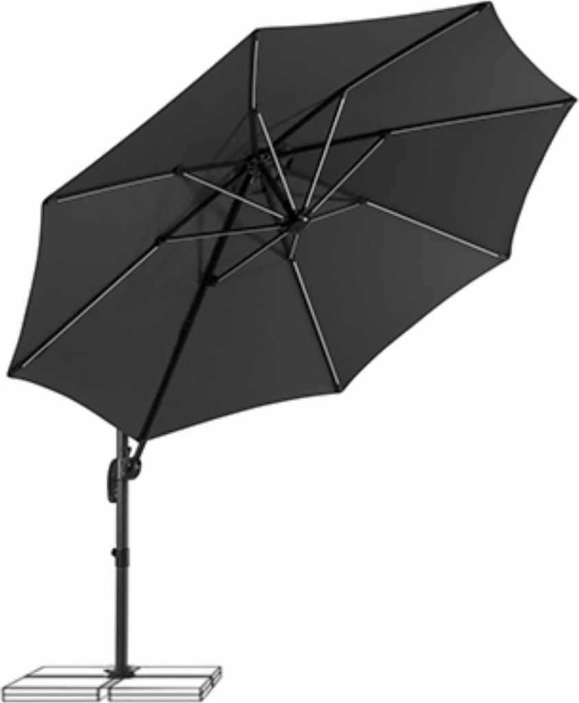 Schneider Ampelschirm Rhodos Blacklight anthrazit Ø 300 cm Produktbild 