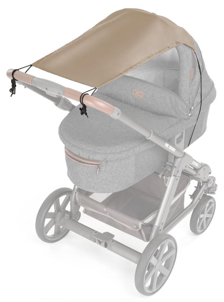 Universeller Sonnenschutz – Verstellbarer Kinderwagen-Sonnenschutz mit UV-50-Schutz – Flexibler Sonnenschutz für Babybecken – Beige