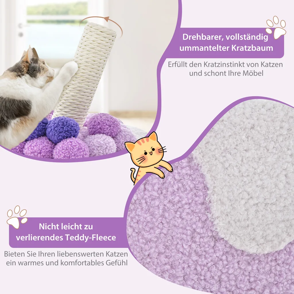 Arbre à chat compact pour protéger vos meubles avec griffoir en sisal - 5