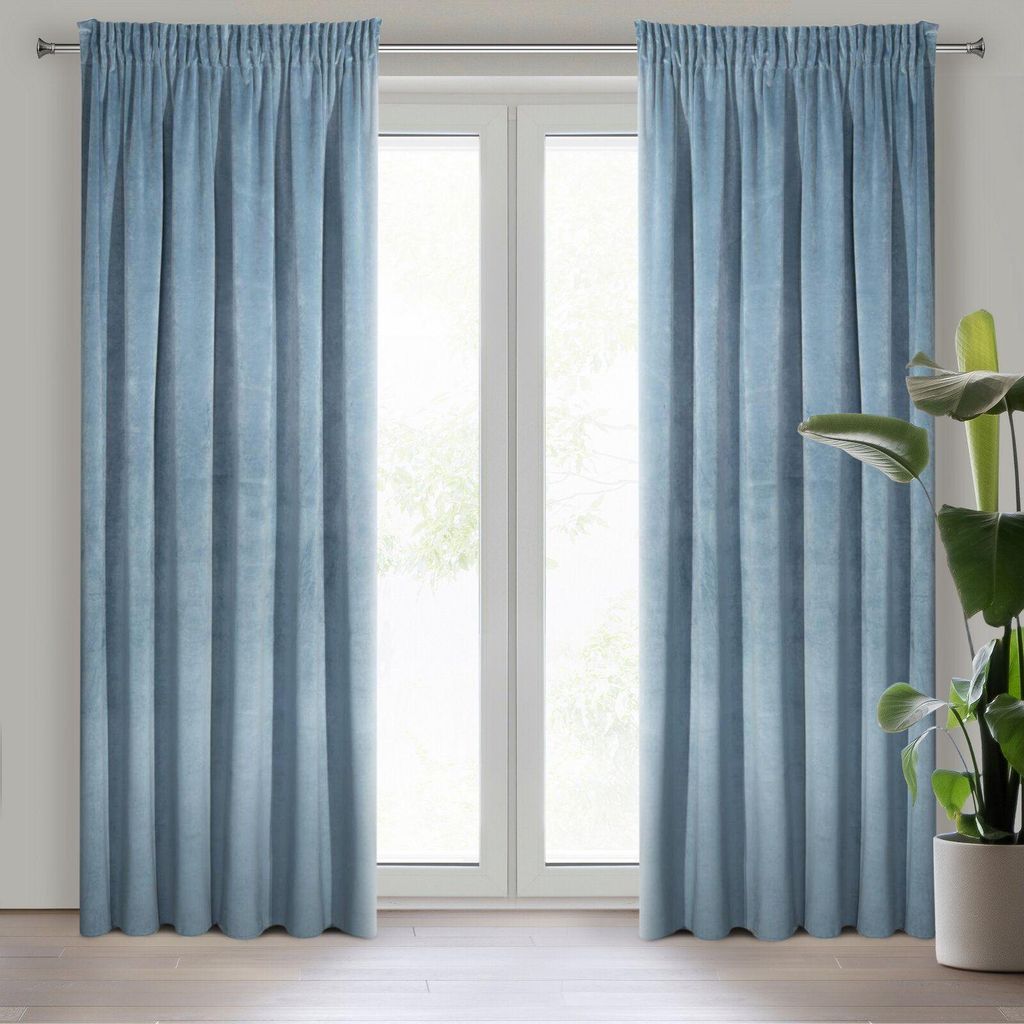 Vorhang VILLA blau 140x270 cm  Kräuselband Produktbild 