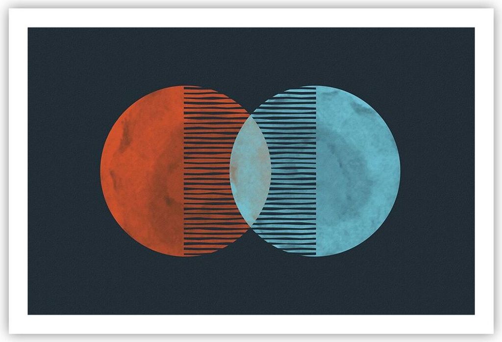 Poster - Poster ohne Rahmen - Geometrie Abstraktion Minimalismus - 91,5x61 cm - Wand Bild - Wanddeko - Wandbilder - Kunstposter - Wandposter - Bild...