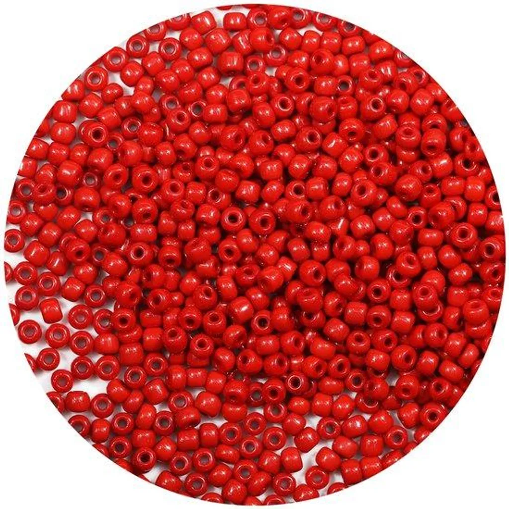 Perles de verre rouges 4mm taille 6/0 pour création de bracelets DIY