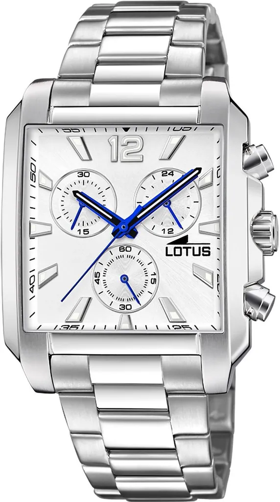 Lotus 18850/1 Montre Homme Chrono Étanche 100m en Acier et Bleu