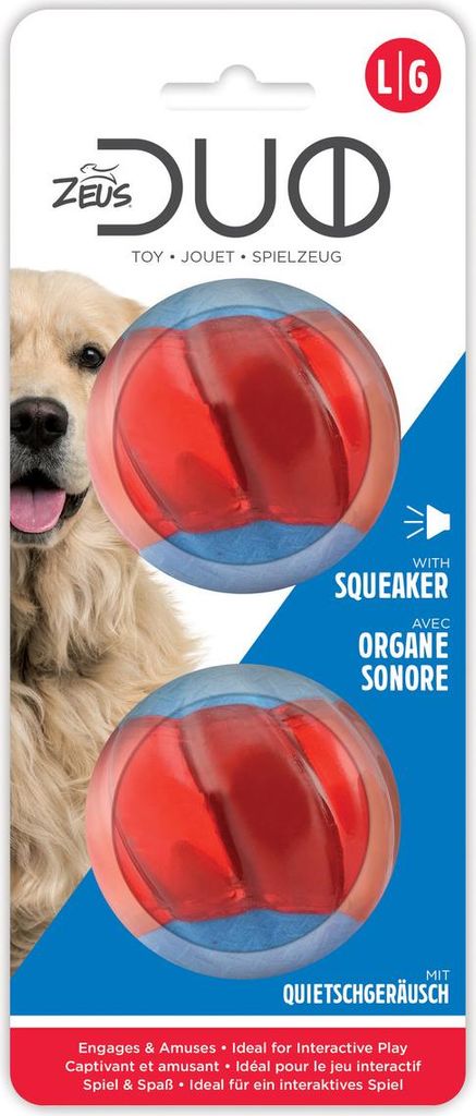 Zeus Duo Ball mit Quietscher - 2er-Pack, Durchmesser: 6,3 Produktbild 